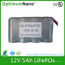 Bateria recarregável 12V 5ah LiFePO4 com pacote de PVC (32650-12-5)